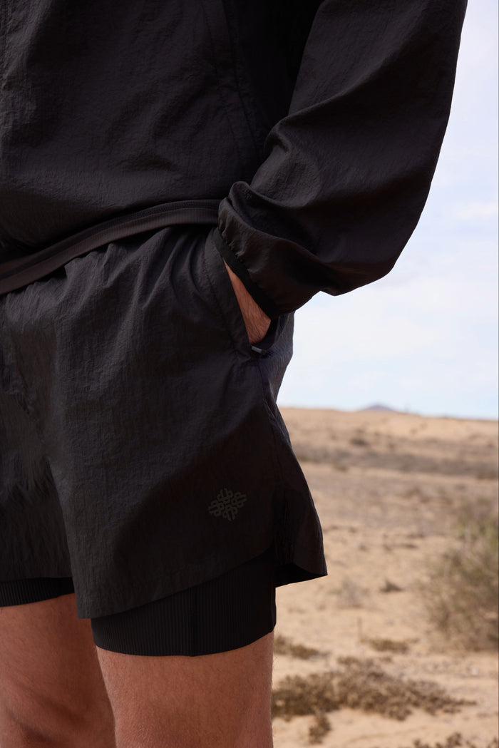 2-1 TRANSLUCENT RUN SHORT - BLACK