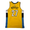 Back view Yellow basketball jersey with 'Murray' in navy and number '27' in white with Navy outline on a white background