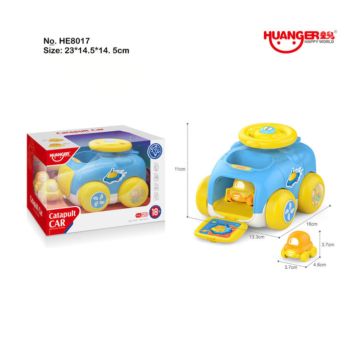 3-in-1 Fun Flick & Go Car Set – No Battery, No Winding, Easy-Grip Baby Toy with Bidirectional Glide & Compact Storage 18 Months + - Little Kooma