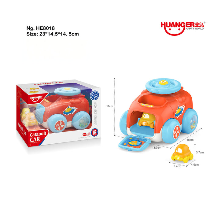 3-in-1 Fun Flick & Go Car Set – No Battery, No Winding, Easy-Grip Baby Toy with Bidirectional Glide & Compact Storage 18 Months + - Little Kooma