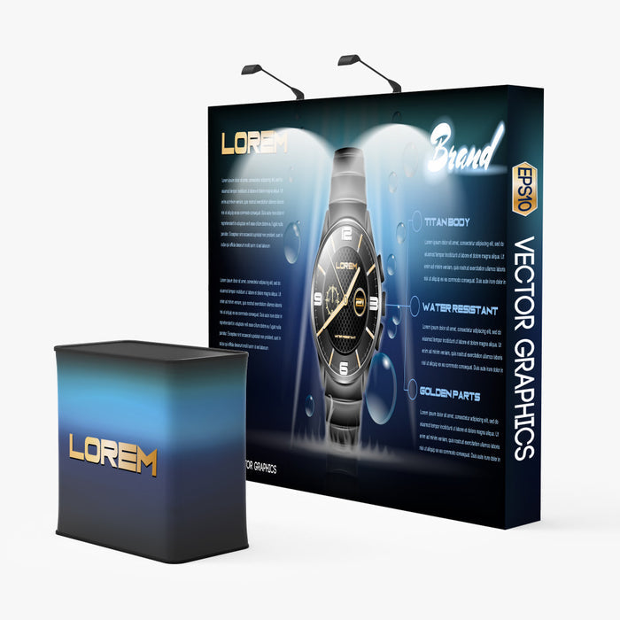 8ft Straight Velcro Fabric Pop Up Display