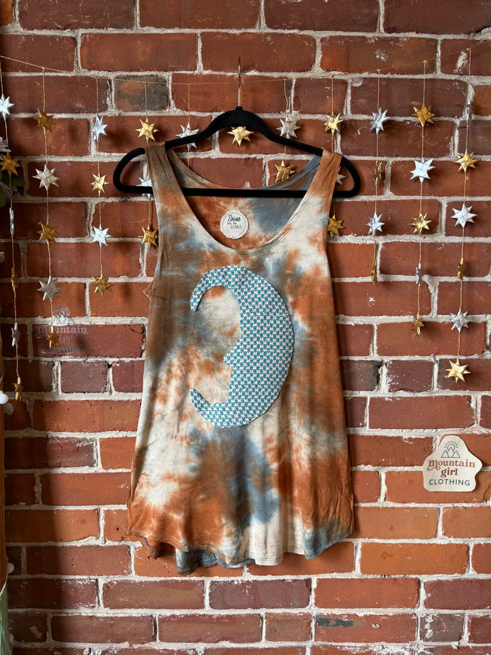 OOAK Spring Collection - Callisto Tie Dye Kantha Crescent Moon Tank Top - Multiple Sizes Available - Final Sale