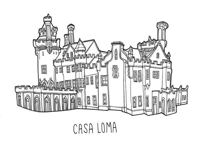 Image of Casa Loma colouring book page