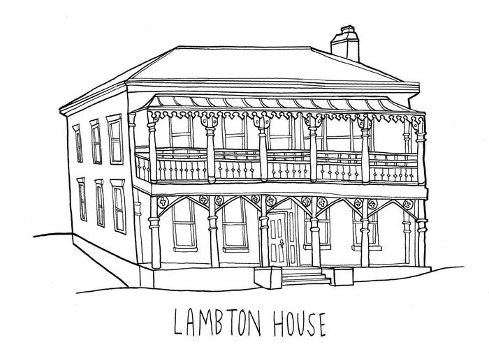 Image of Lambton House colouring book page