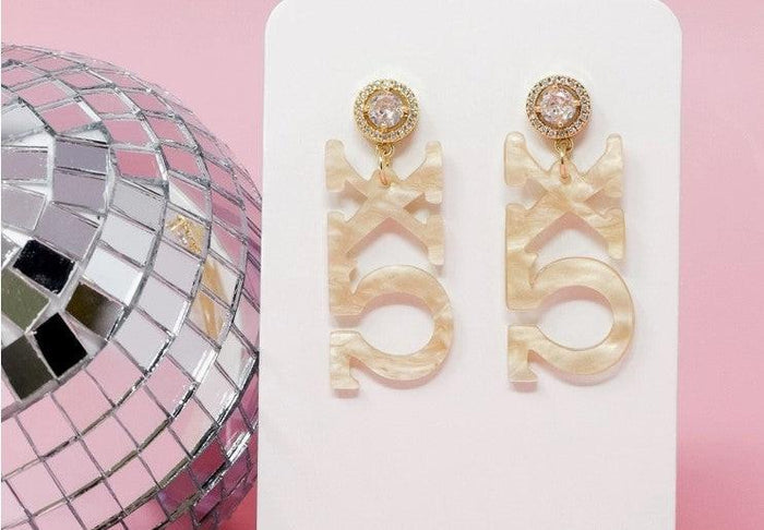 Acrylic Sorority Bling Earrings.