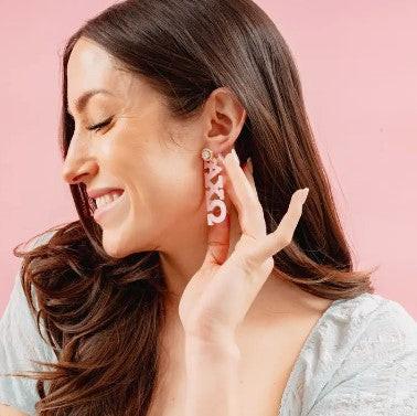 Acrylic Sorority Bling Earrings.