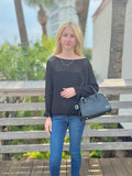 Black knit sweater outfit