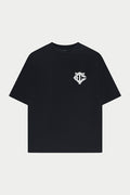 APPLIQUE MONOGRAM EMBLEM T-SHIRT - BLACK