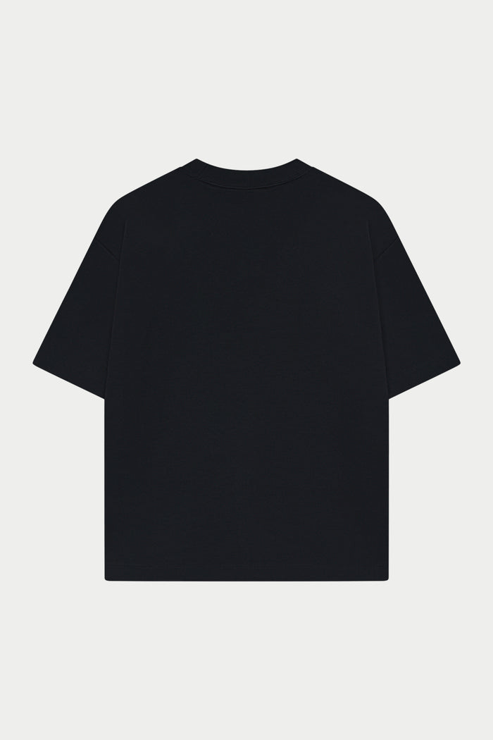 APPLIQUE MONOGRAM EMBLEM T-SHIRT - BLACK