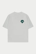 APPLIQUE MONOGRAM EMBLEM T-SHIRT - GREY MARL