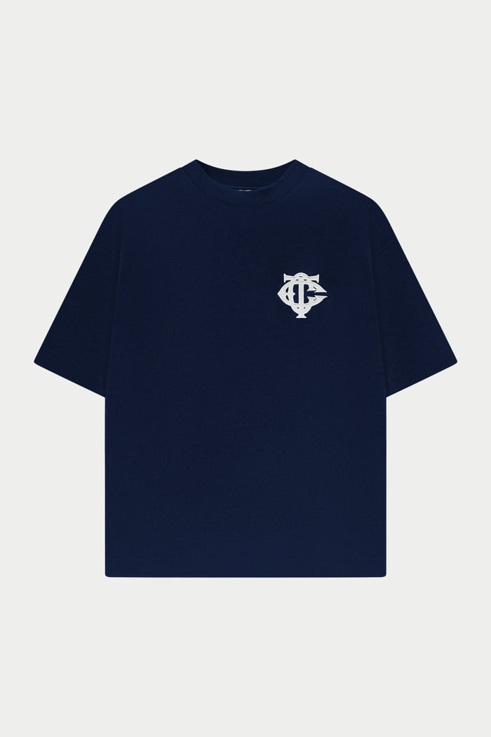 APPLIQUE MONOGRAM EMBLEM T-SHIRT - NAVY