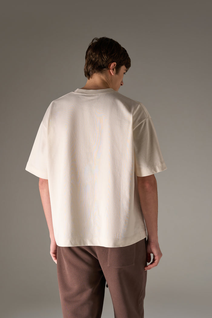 APPLIQUE MONOGRAM EMBLEM T-SHIRT - OFF WHITE