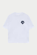 APPLIQUE MONOGRAM EMBLEM T-SHIRT - WHITE NAVY