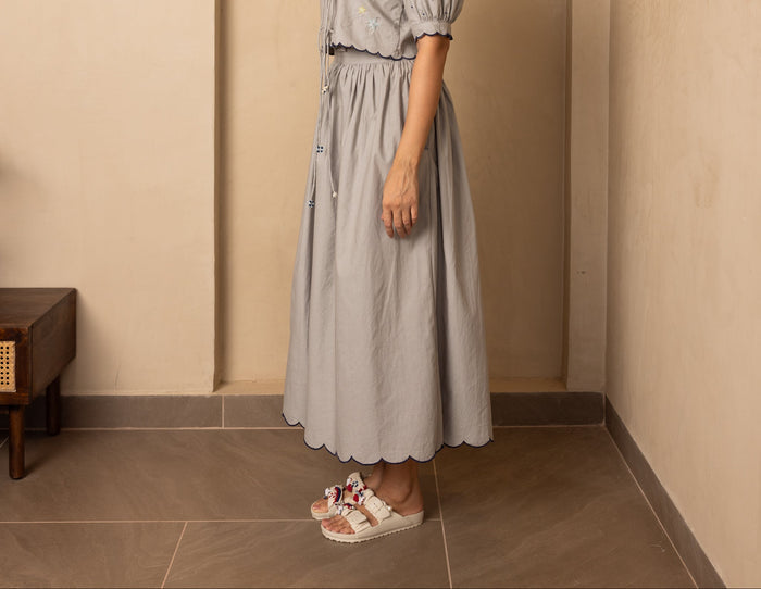 Ari Top and Skirt Set (Grey)