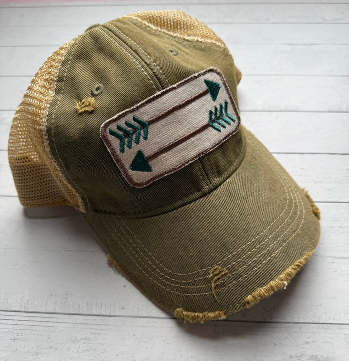 Arrows Embroidered Patch Hat -  Small Business Made - Final Sale