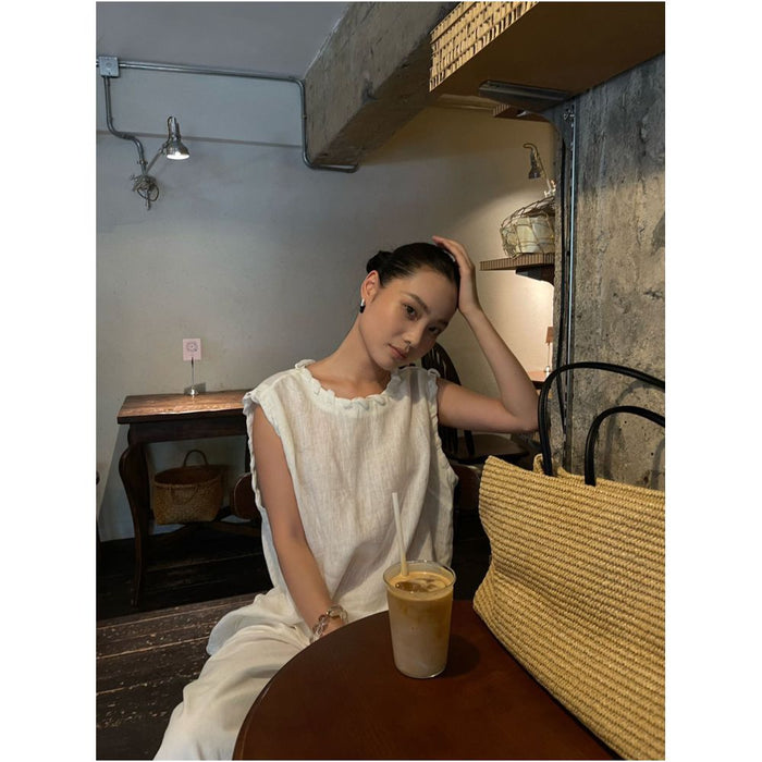 ASAYA7369 – Cloud Whisper Linen Top ☁️🤍
