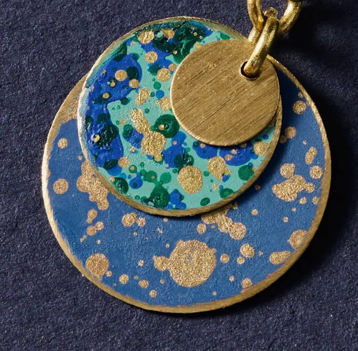 Asha Patina Disc Drop Earrings- Fair Trade Made- Final Sale