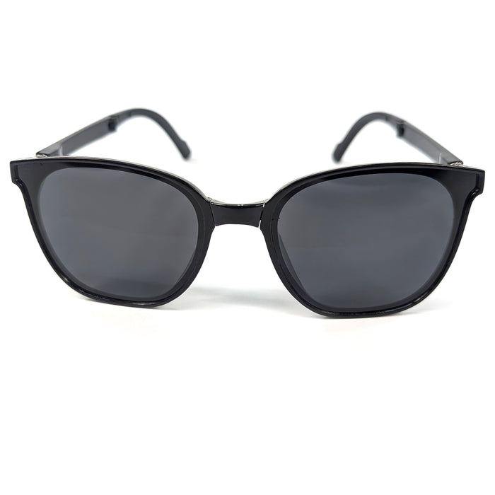 Astrae - Shiney Foldable Sunglasses (with Case & Cleaner) - Black