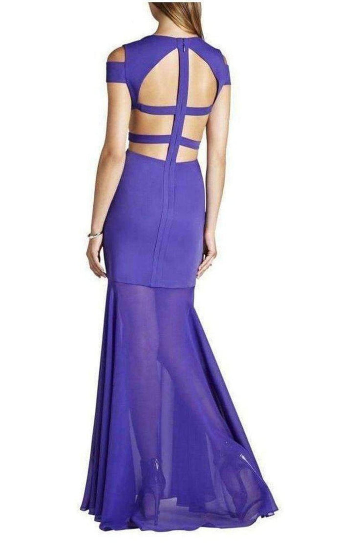 BCBGMAXAZRIA Ava Cut Out Persian Blue Full Length Formal Dress - Runway Catalog