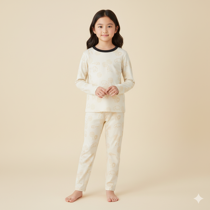 Baby Kids Pajamas New Jungle Animals Top n Pants Set - Little Kooma