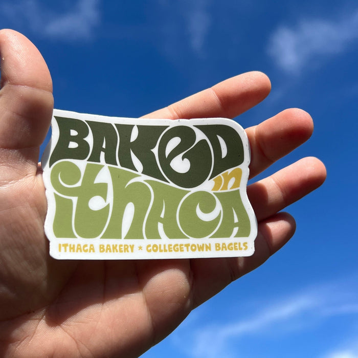 "Baked in Ithaca" Sticker