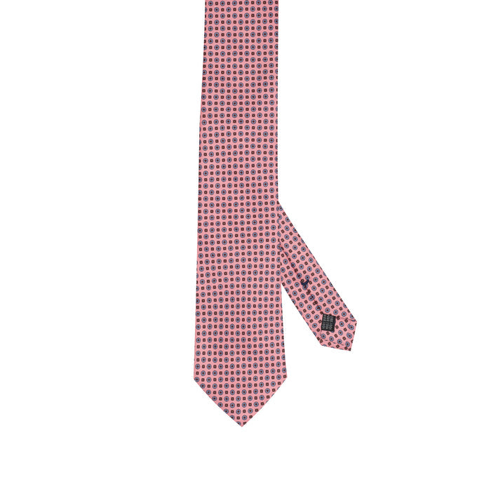 Blush Pink 100% Italian Silk Tie With Micro Floral Pattern