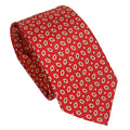 Bold Red 100% Italian Silk Tie with Geometric Pattern