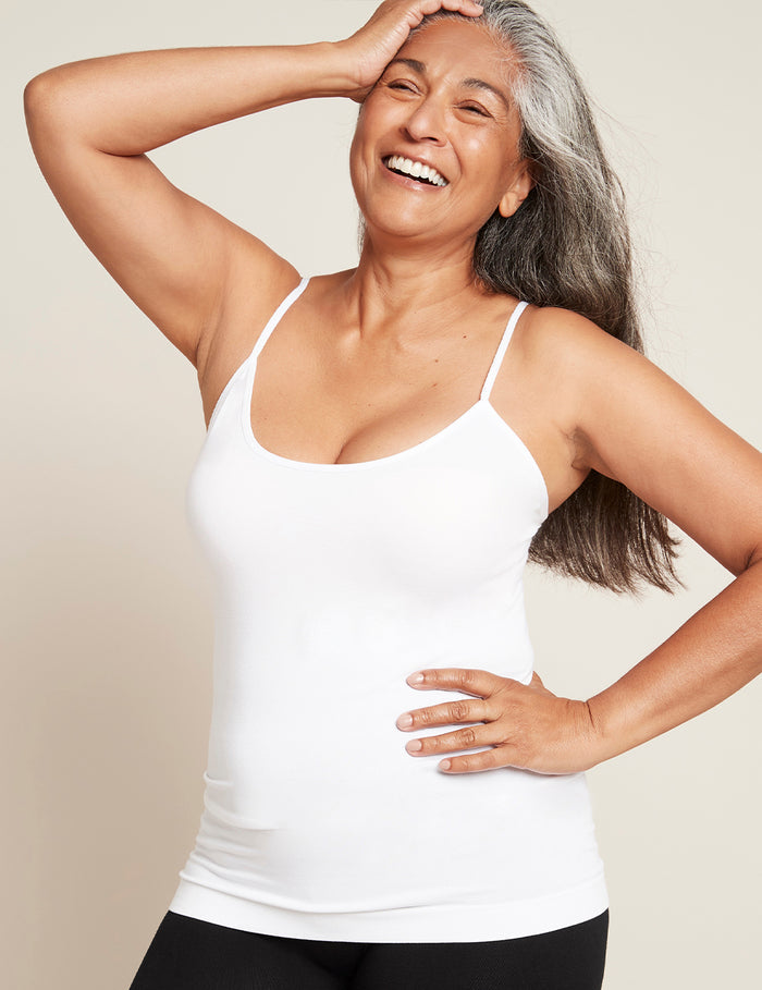 Vegan Organic Women's Cami Top White  | Ladies' Bamboo Camisole White | Natural Women's Cami Tops