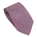 Burgundy Pure 100% Italian Silk Tie with Micro Geometric Pattern