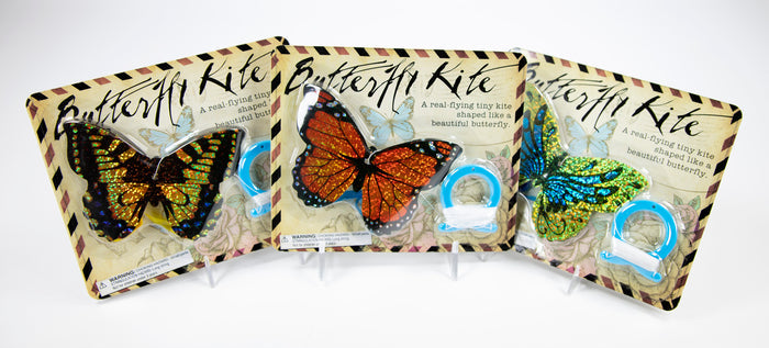 Yellow/Black, Orange and Yellow/Blue Butterfly Kites
