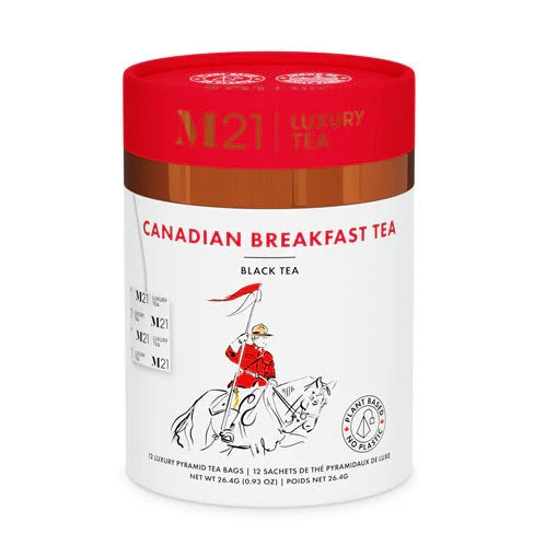 Luxury Tea Canadian Breakfast Tea packaging on a white background