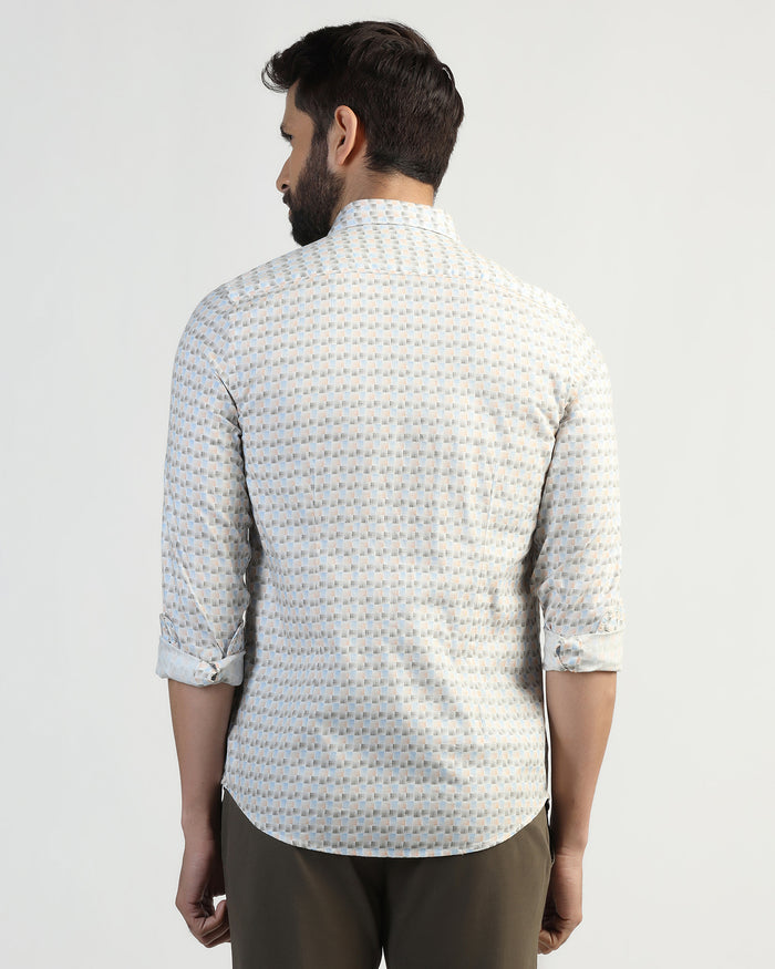 Casual Beige Printed Shirt - Felip