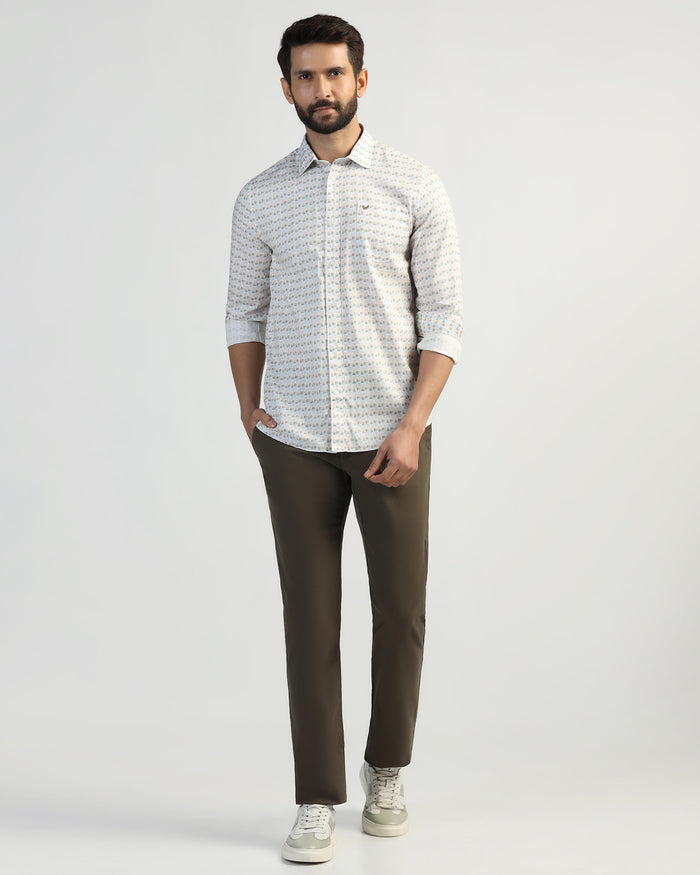 Casual Beige Printed Shirt - Felip