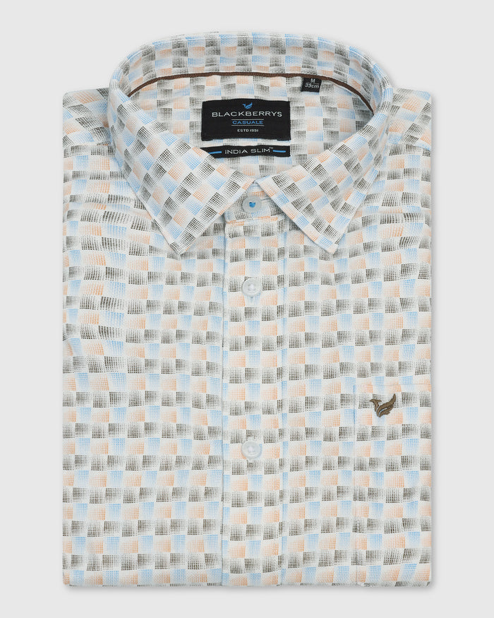 Casual Beige Printed Shirt - Felip