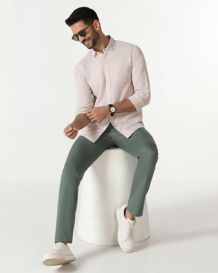 Casual Beige Solid Shirt - Josko