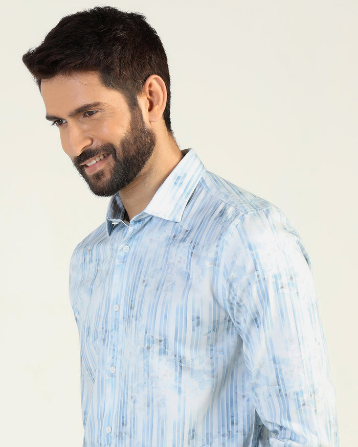 Casual Blue Printed Shirt - Pacom
