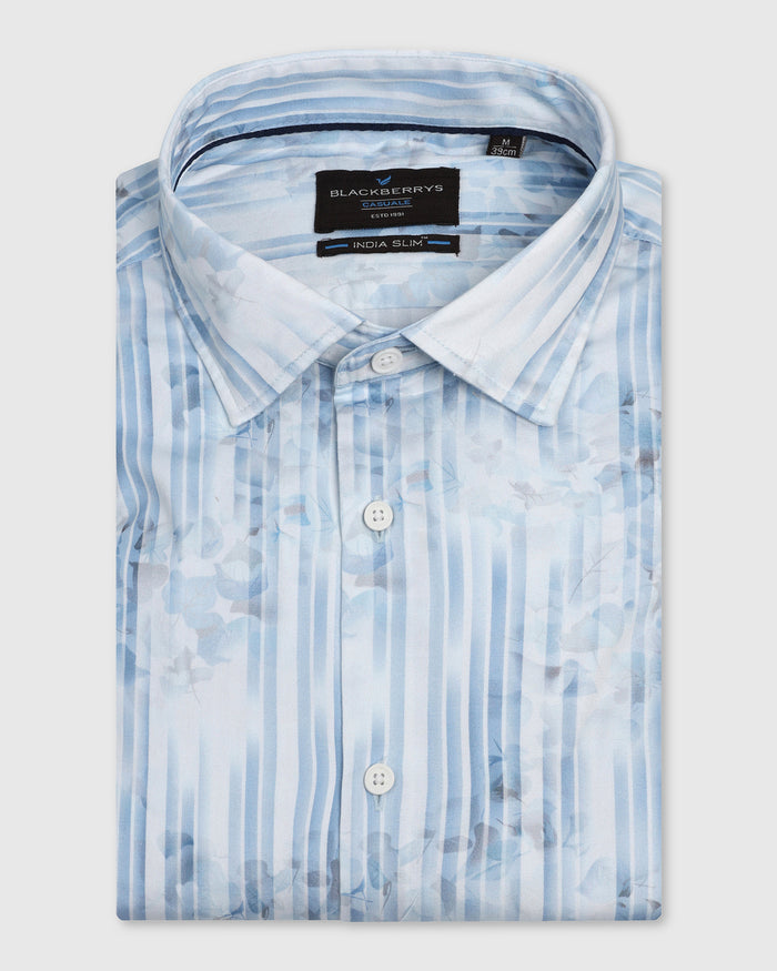 Casual Blue Printed Shirt - Pacom