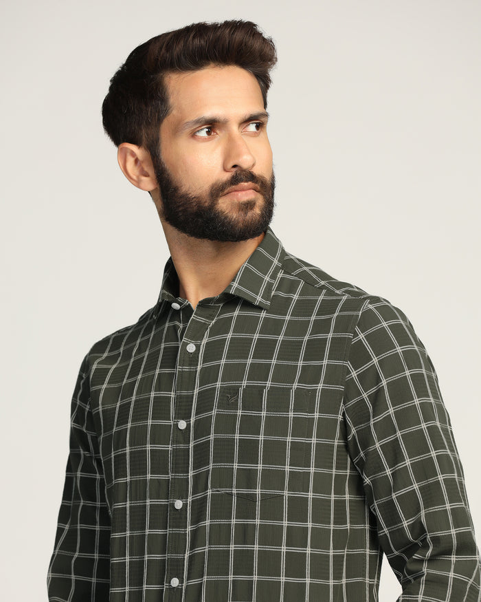 Casual Green Check Shirt - Josen