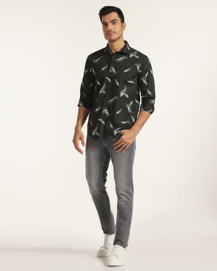 Casual Green Printed Shirt - Geri