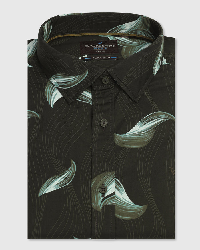 Casual Green Printed Shirt - Geri