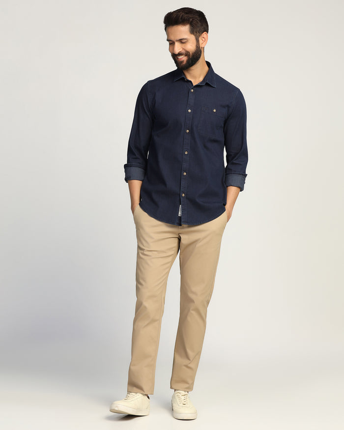 Casual Indigo Solid Shirt - Carson