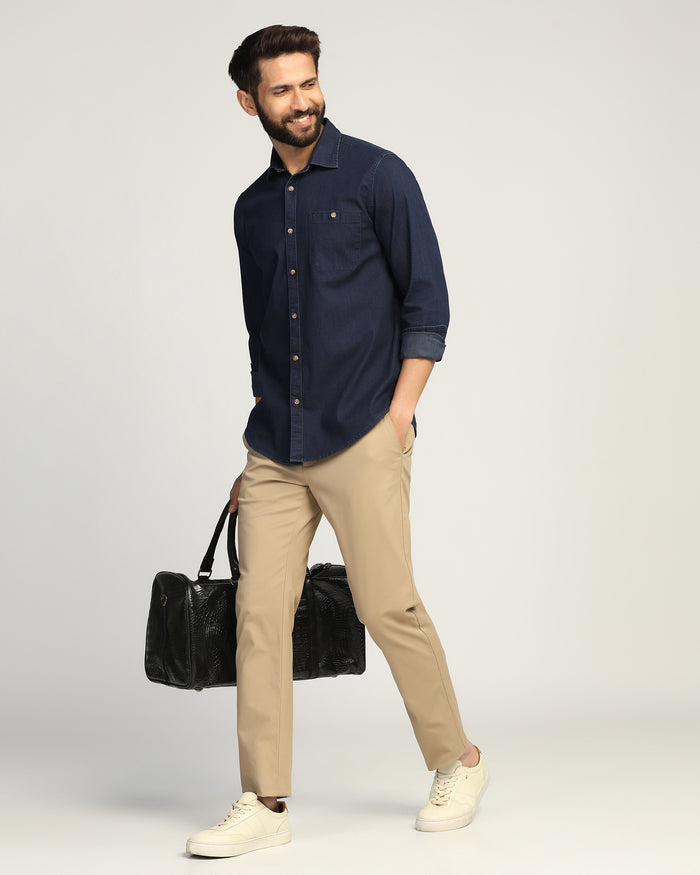 Casual Indigo Solid Shirt - Carson