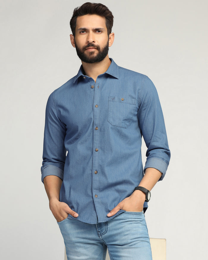 Casual Indigo Solid Shirt - Emmett