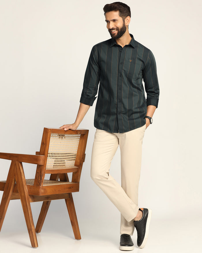 Casual Olive Stripe Shirt - Bunji