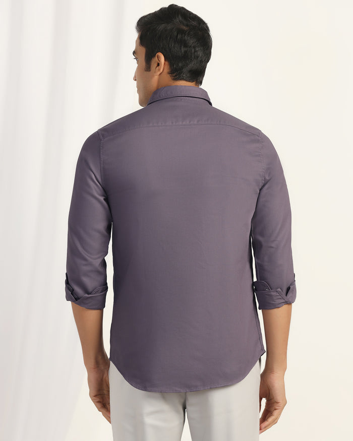 Casual Purple Textured Shirt - Caty