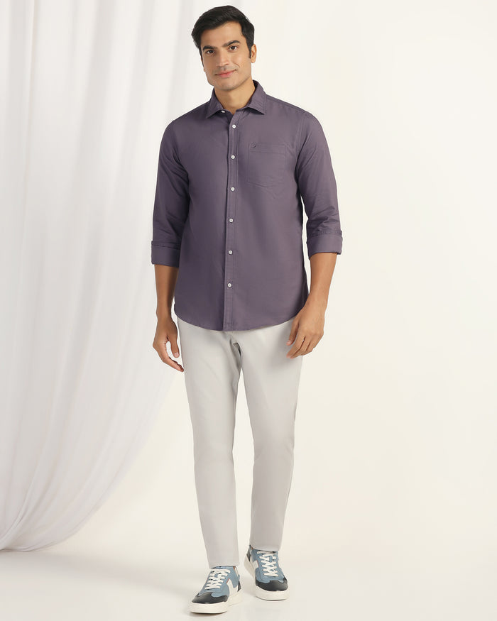 Casual Purple Textured Shirt - Caty