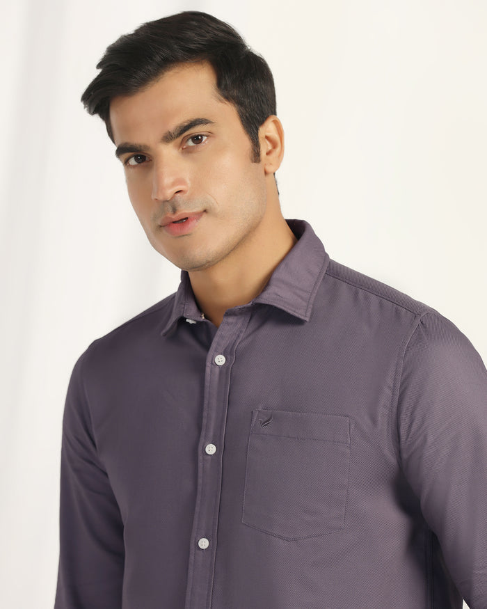 Casual Purple Textured Shirt - Caty