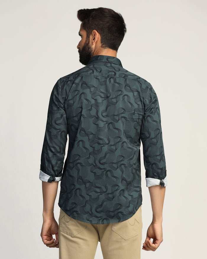 Casual Teal Printed Shirt - Heath