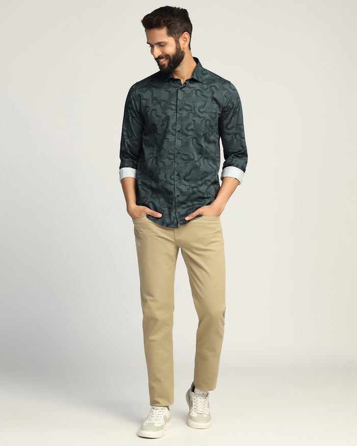 Casual Teal Printed Shirt - Heath