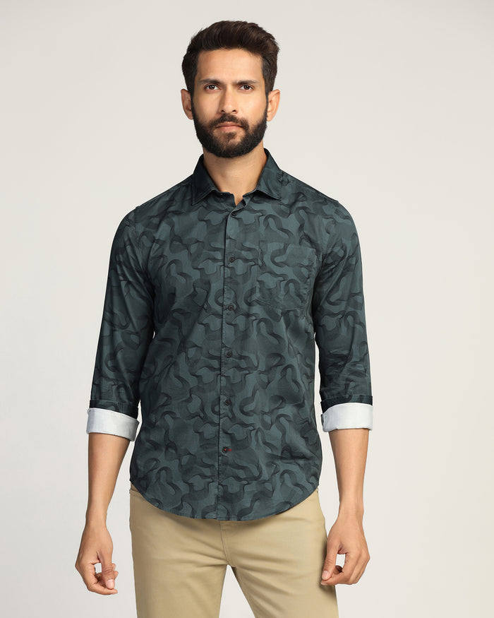 Casual Teal Printed Shirt - Heath
